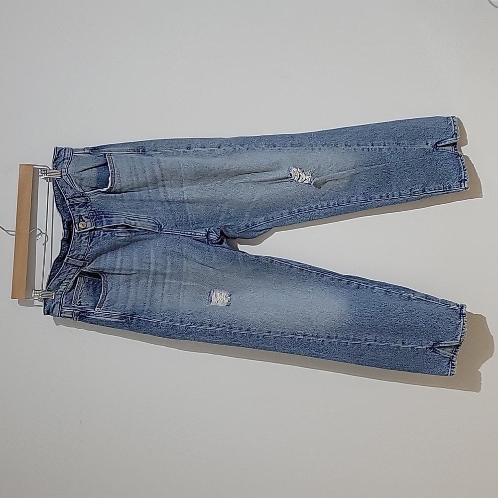 Rigid blue denim jeans